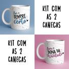 Kit 2 Canecas Dia Dos Namorados Frase Sr. Sempre Certo Sra. Dona Da Verdade Porcelana MEGA OFERTA!