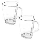Kit 2 Canecas Formato de Coração De Vidro Xícara Heart Casual Para Chocolate - 240mL - Class Home