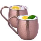 Kit 2 Canecas Moscow Mule Aço Inox Martelada Coquetéis Drink Bar Barman 500ml Class Home