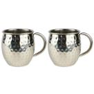 Kit 2 Canecas Moscow Mule Martelada Inox 580ml Drinks Bebidas Mesa Bar