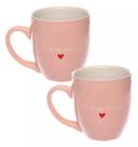 Kit 2 Canecas Porcelana Lamour Rosa 300ml Hauskraft Kit 2 Canecas Porcelana Lamour Rosa 300ml Hauskraft