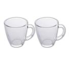 Kit 2 Canecas Transparentes 350ml Xícara Cappucino Café Chá