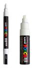 KIT 2 Caneta Posca Branca PC-3M e PC-8K KIT 2 Caneta Posca Branca PC-3M e PC-8K