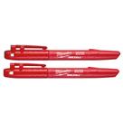 Kit 2 Canetas Vermelhas Ponta Fina Inkzall 48-22-3170 Milwaukee Vermelho