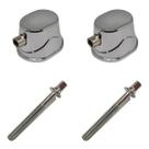 Kit 2 Canoa Tom Caixa Bumbo Cromo 19.1 + 2 Parafuso 45mm M6