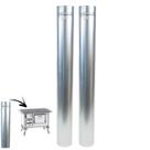 Kit 2 Canos 1 Metro Para Chaminé Fogão a Lenha Galvanizado Ø110mm - 98 Hedlund