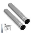 Kit 2 Canos Para Chaminé Fogão a Lenha Galvanizado 50cm 110mm - Hedlund Kit 2 Canos Para Chaminé Fogão a Lenha Galvanizado 50cm 110mm - Hedlund