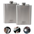 Kit 2 Cantil De Bolso Em Inox Frasco Whiskeira Porta Bebida