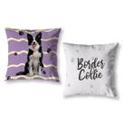 Kit 2 Capa Almofada 40cm x 40cm Cachorro Pet Decorativas Dog Estampadas Sala Sofá Quarto