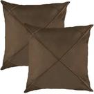 Kit 2 Capa de Almofada Home&Cia Suede Aveludada Drapeada 45x45cm Tabaco
