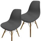 Kit 2 Capa de Cadeira Charles Eames Eiffel Pé Palito Malha Lisa
