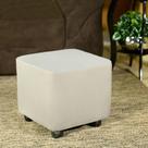 Kit 2 Capa Puff Linda Premium Quadrado Cinza Claro