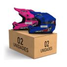 Kit 2 Capacetes Motocross Off Road Pro Tork Liberty MX Pro Unissex Masculino Feminino Segurança Trilha Pilotagem