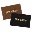 Kit 2 capachos bem-vindo 38 cm x 58 cm poliester - preto e marrom Kit 2 capachos bem-vindo 38 cm x 58 cm poliester - preto e marrom