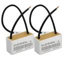 Kit 2 capacitor 2 fios 6 uf x 250/300/400 quadrado c/ suporte plastico trio