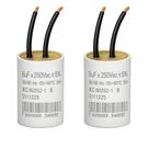 Kit 2 capacitor 2 fios metalizado 8 uf x 250v trio