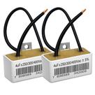KIT 2 CAPACITOR PERMANENTE 4uF 250/300/400V 2 FIOS QUADRADO TRIO C/ CHAPA