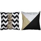 Kit 2 Capas Almofada Abacaxi Chevron Triângulo 3 Cores 45x45