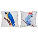 Kit 2 Capas Almofada Aves Tucano Araras Cacatua Sarja 45x45 Kit 2 Capas Almofada Aves Tucano Araras Cacatua Sarja 45x45