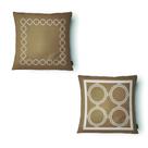 Kit 2 Capas Almofada Círculos 43x43cm Microfibra Marrom
