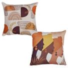 Kit 2 Capas Almofada Linho Tropical Palmeira Africanas 43x43