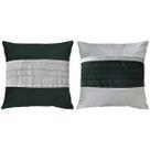 Kit 2 Capas Almofada Veludo Drapeada Verde Com Areia 45x45 Kit 2 Capas Almofada Veludo Drapeada Verde Com Areia 45x45