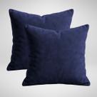 Kit 2 Capas Almofadas 50 x 50cm Decorativas Ziper Invisivel Suede Premium Glamour Azul Kit 2 Capas Almofadas 50 x 50cm Decorativas Ziper Invisivel Suede Premium Glamour Azul