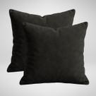 Kit 2 Capas Almofadas 50 x 50cm Decorativas Ziper Invisivel Suede Premium Glamour Preto