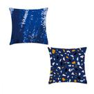 kit 2 capas almofadas azul craquele 40x40 kit 2 capas almofadas azul craquele 40x40