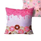 Kit 2 Capas de Almofada Decorativas Doce Donuts Rosa R378 Kit 2 Capas de Almofada Decorativas Doce Donuts Rosa R378