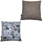 Kit 2 Capas de Almofada Impermeável Estampa Digital 100% Algodão Flor Branca Marrom Riscado 43cmx43cm