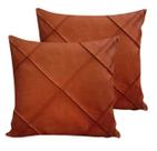 Kit 2 Capas de Almofada Suede 45x45 Drapeada Luxo com Zíper Invisível Decorativa Sofá Sala Quarto