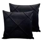 Kit 2 Capas de Almofada Suede 45x45 Drapeada Luxo com Zíper Invisível Decorativa Sofá Sala Quarto