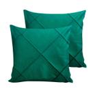 Kit 2 Capas de Almofada Suede 45x45 Drapeada Luxo com Zíper Invisível Decorativa Sofá Sala Quarto