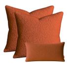 Kit 2 Capas de Almofadas 50x50cm + 1 capa 30x50cm em Suede Premium Capri Terracota