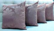 Kit 2 Capas De Almofadas Jacquard Medalhão Rosê 45x45 Zíper