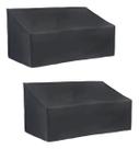 Kit 2 Capas Impermeáveis Compatível Sofá Preto Liso