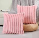 Kit 2 Capas P/ Almofada Em Pelucia Wave Soft Canelada - 43x43 Cm