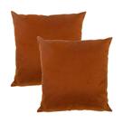 Kit 2 Capas para Almofada em Veludo Liso Quadrada Terracota Kit 2 Capas para Almofada em Veludo Liso Quadrada Terracota
