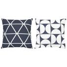 Kit 2 Capas Para Almofada Sarja Geometria Cinza/Branca 45x45