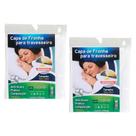 Kit 2 Capas para Fronha de Travesseiro Impermeável Vida Pratika Branco