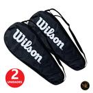Kit 2 Capas Raqueteiras Tennis Profissional Ajustável Bolsa Para Raquete Tênis De Quadra Badminton Alça Ombro Zíper Pret