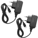 Kit 2 Carregadores De Celular Micro USB Bivolt Fonte Preto