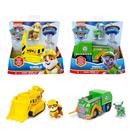 Kit 2 Carrinhos Veículo com Boneco Patrulha Canina - Sunny Personagens:Rocky+Rubble