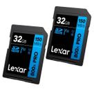 Kit 2 Cartão De Memória Lexar 32gb 150mb/s Sdhc Alta Performance 800x