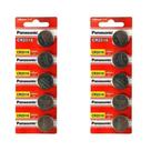 Kit 2 Cartelas Bateria Panasonic CR2016 3V 10 unidades