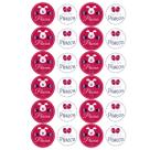 Kit 2 Cartelas de Adesivos Feliz Páscoa Rosa e Branco 48 Uni
