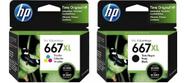 kit 2 Cartucho HP 667xl Preto 667xl Color p/ 1200 2300 2700