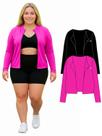 Kit 2 Casacos Camisas Sem Zíper Proteção UV FPU50 Feminina Plus Size