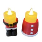 Kit 2 Castiçais Barriga e Bota Papai Noel Enfeite de Natal